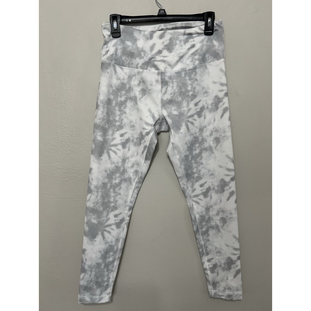 Mondetta Performance Luxury Tie Dye High‎ Waisted Leggings Grey White Medium